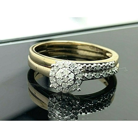 Jewelry - Engagement Ring 1/5ctw Diamond Halo Gold Tone SZ7